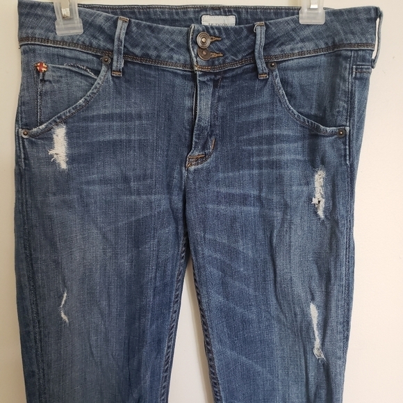 Hudson Collin Flap Distressed Skinny Jeans Size 27 Blue - Picture 11 of 11